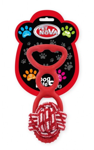 PET NOVA Zabawka dla Psa Węzeł z Uchwytem 20cm Czerwony